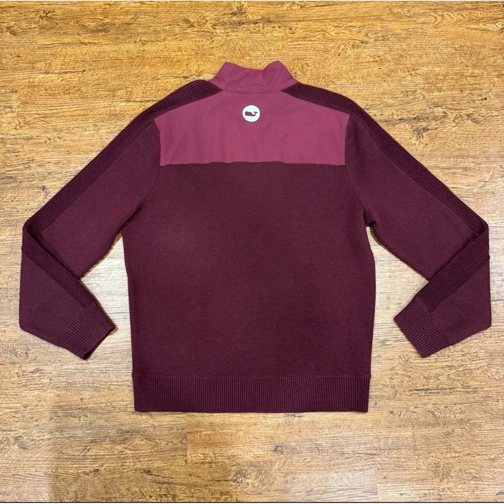 Vineyard Vines Burgundy‎ Red Wool 1/4 Zip Sample Golf Pullover Sweater Men's Med
